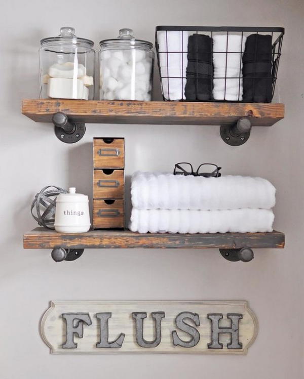 DIY Industrial Pipe Shelves