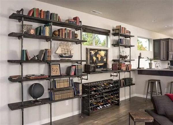 DIY Industrial Pipe Shelving