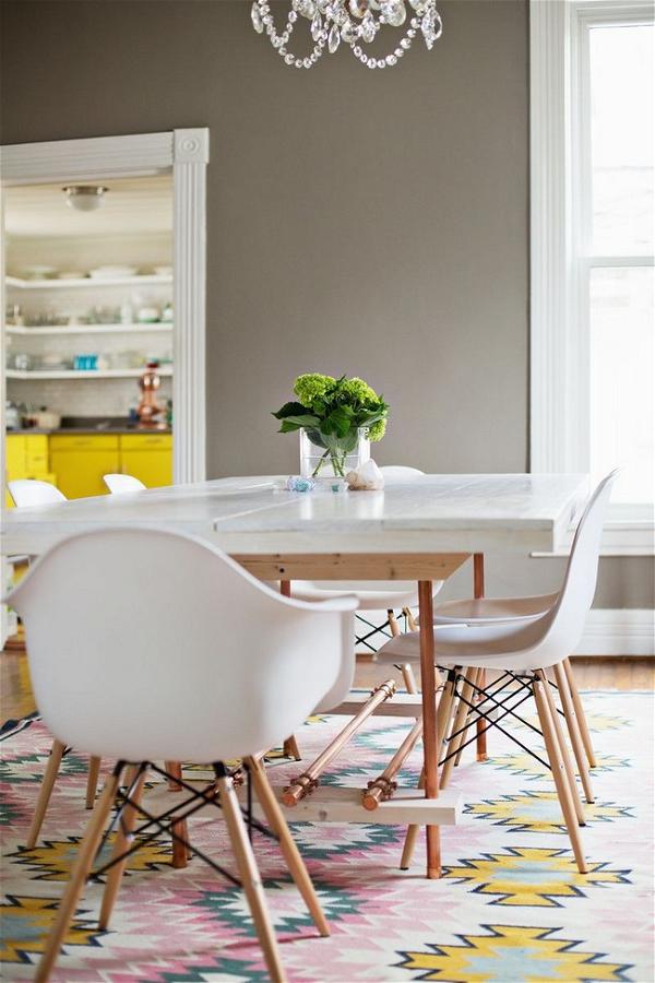 DIY Kitchen Dining Table With Copper Legs