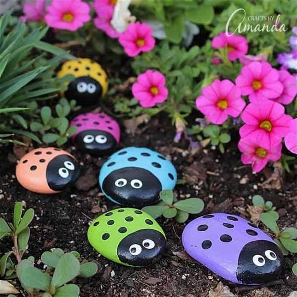 DIY Ladybug Painted Rocks