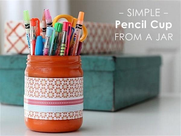 DIY Pencil Holder From A Jar