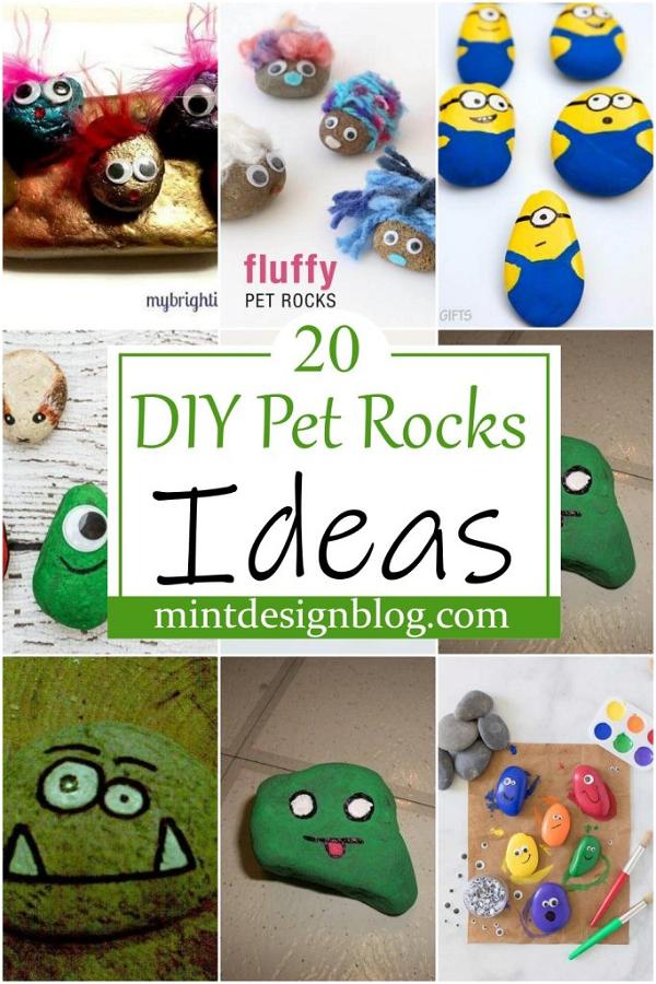 20 DIY Pet Rocks Ideas For Kids Fun - Mint Design Blog