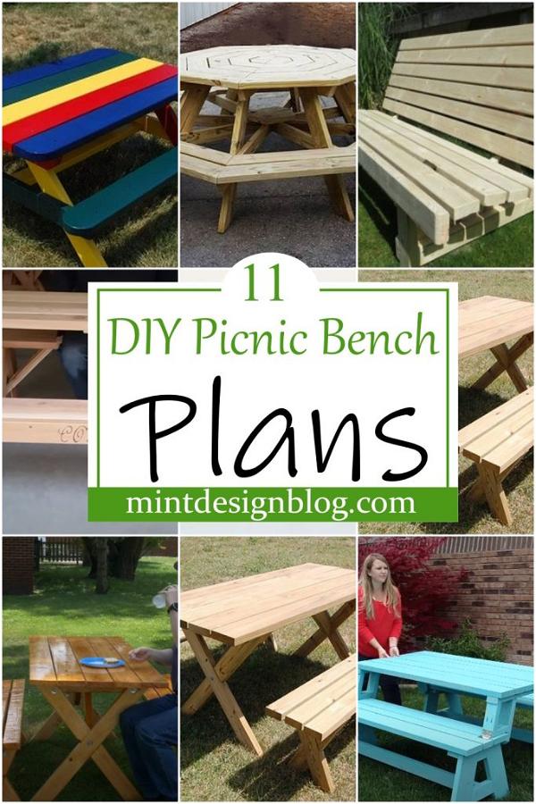 11 Free DIY Picnic Bench Plans For Everyone To Try - Mint Design Blog