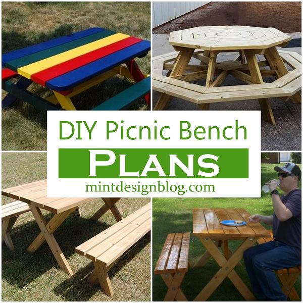 11 Free DIY Picnic Bench Plans For Everyone To Try Mint Design Blog