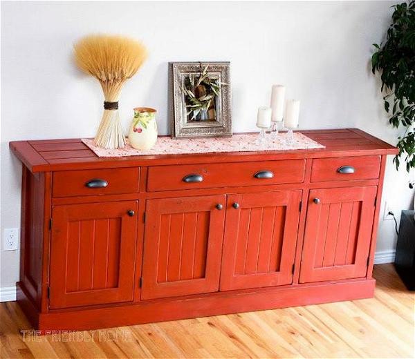 DIY Planked Wood Sideboard