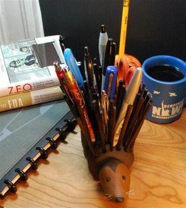 DIY Porcupine Pencil Holder