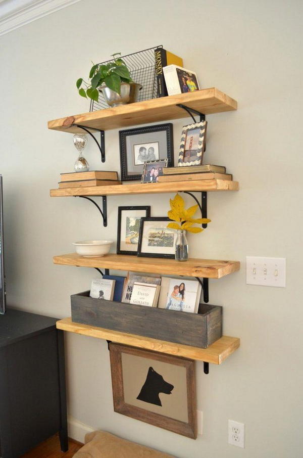 DIY Rustic Wood Shelves