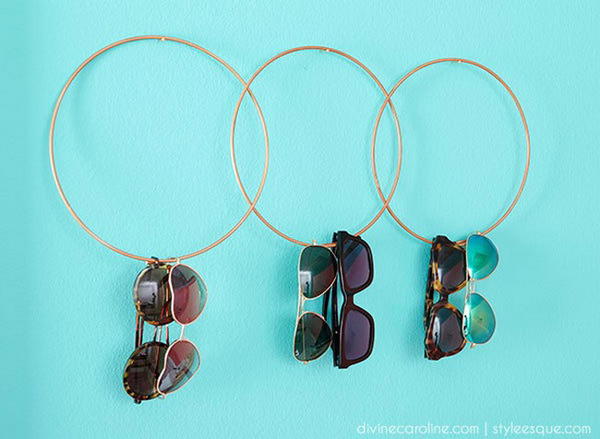 Renter Friendly DIY Sunglasses Holder for End of Summer Storage