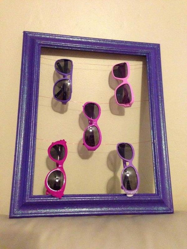 Renter Friendly DIY Sunglasses Holder for End of Summer Storage