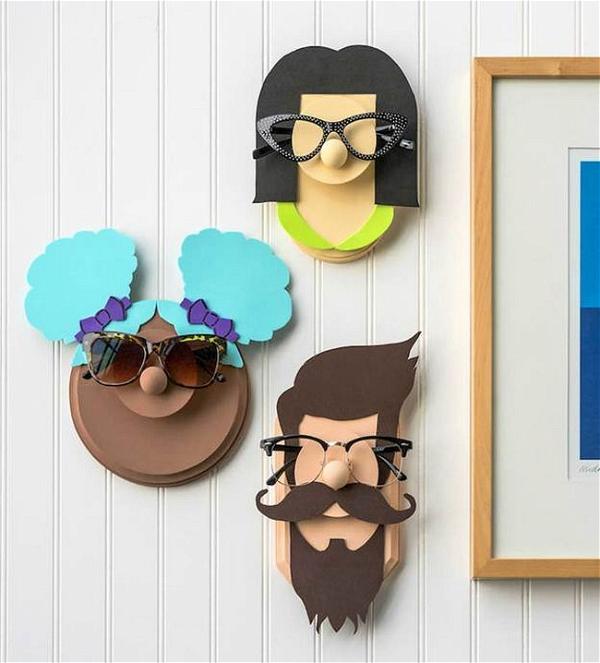 DIY Sunglasses Holder With Fun Faces