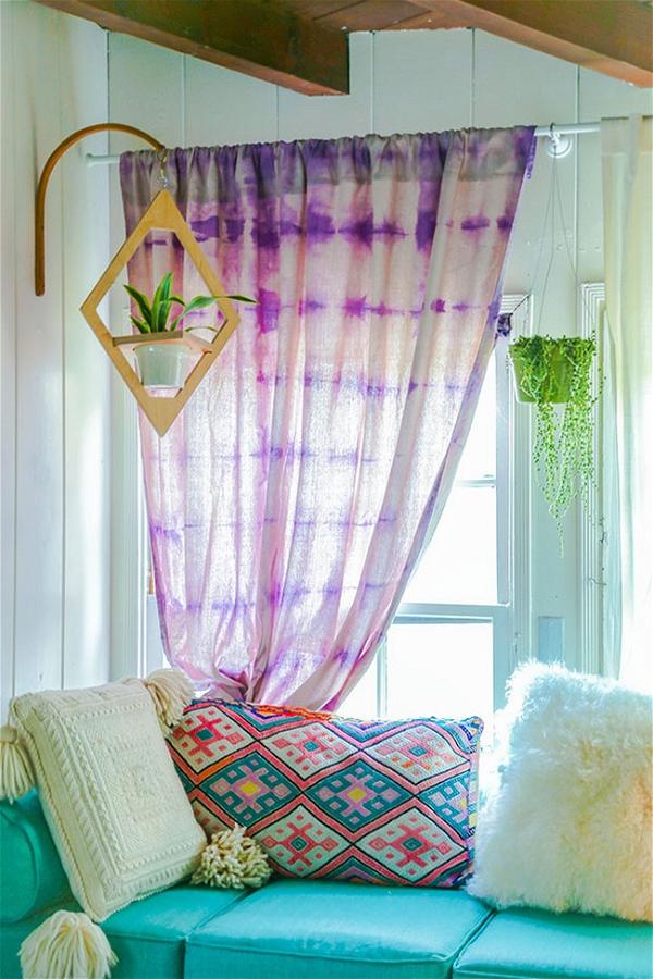 DIY Tie-dye Drop Cloth Curtains