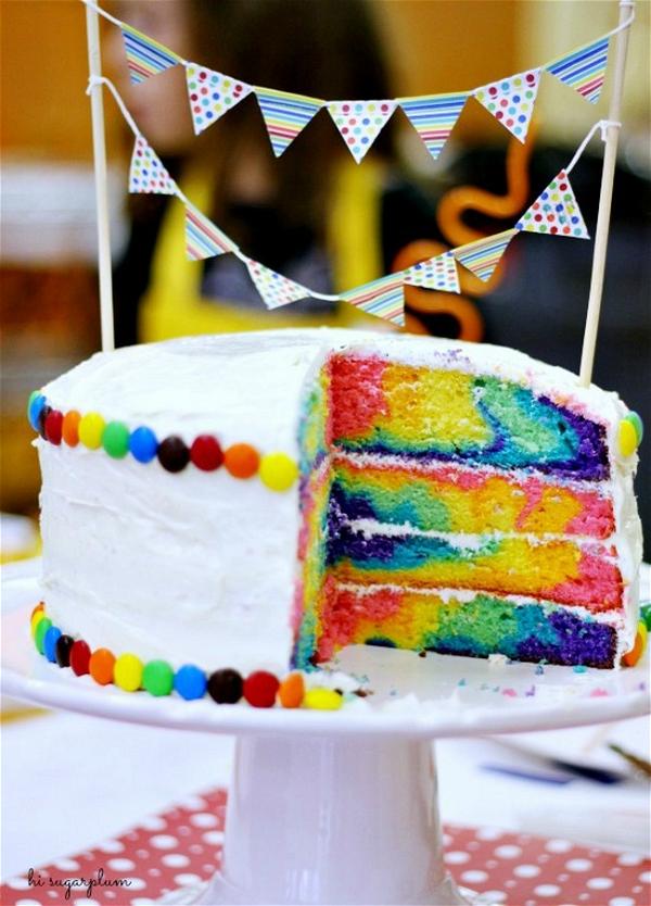 DIY Tie-dye Rainbow Cake