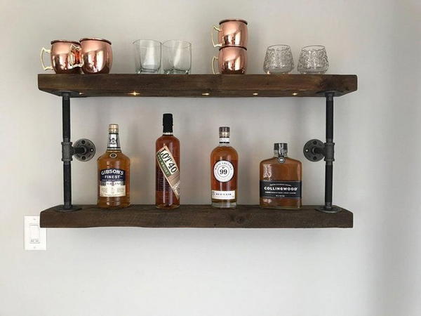 DIY Whiskey Wooden Shelf