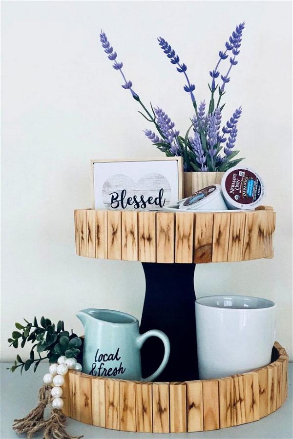 DIY Wood Tiered Tray