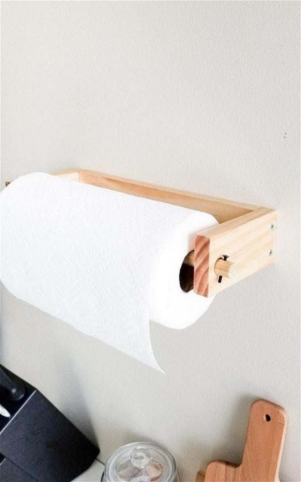 DIY Wooden Paper Towel Holder