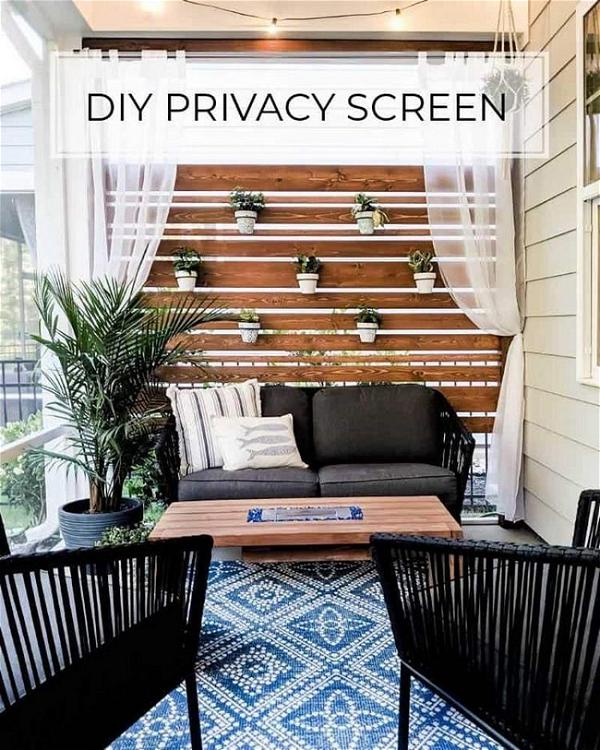 DIY Wooden Privacy Screen