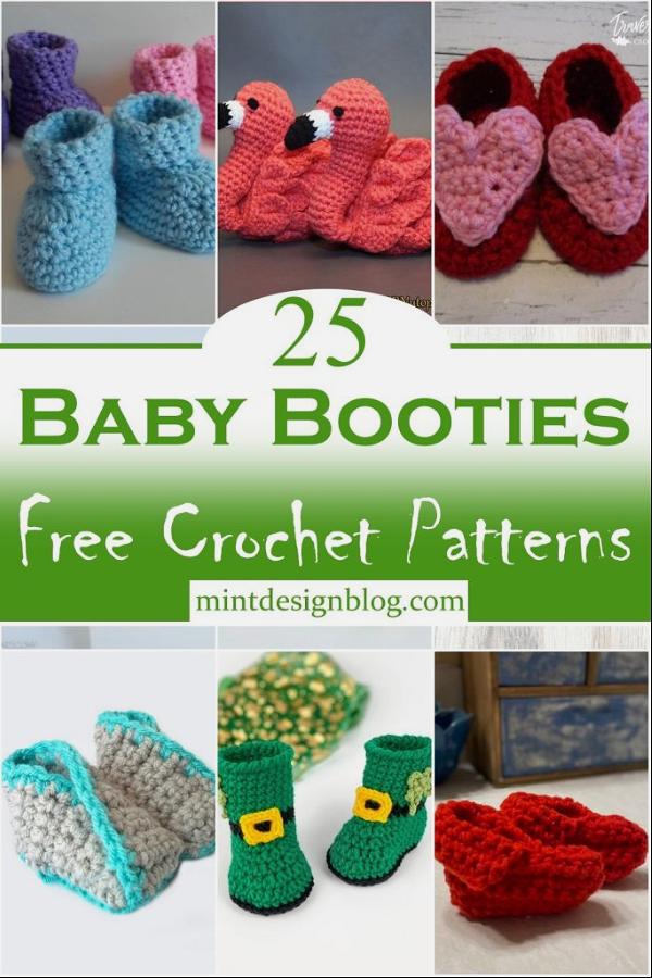 25 Free Crochet Baby Booties Patterns ( With Images ) - Mint Design Blog