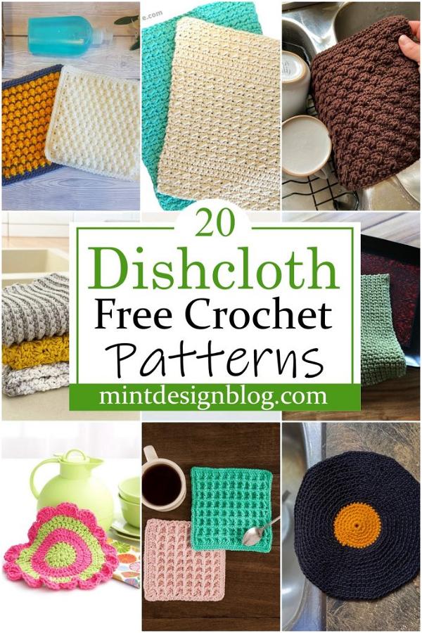 20 Free Crochet Dishcloth Patterns - Mint Design Blog