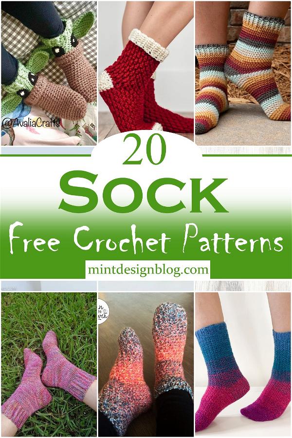 20 Free Crochet Sock Patterns - Mint Design Blog