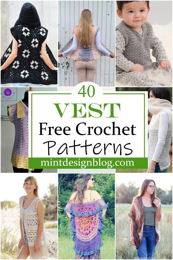 40 Free Crochet Vest Patterns For Stylish Look - Mint Design Blog