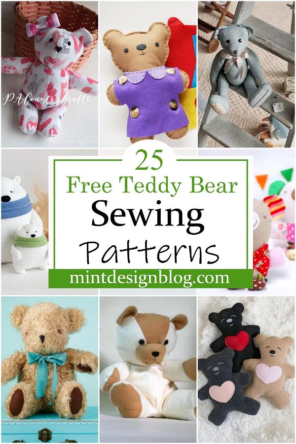 simple printable teddy bear sewing pattern  Teddy bear sewing pattern,  Bear patterns free, Bear patterns sewing