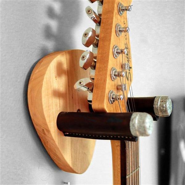 Guitar Wall Hanger With Leather And Pipe