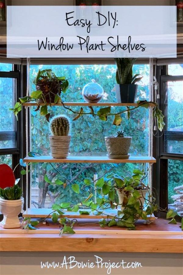 Hanging Window Plant Shelf
