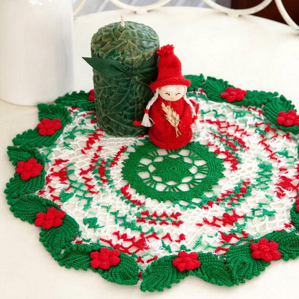 Holly & Lace Doily Crochet Pattern