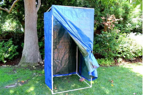 Making a homemade camp shower