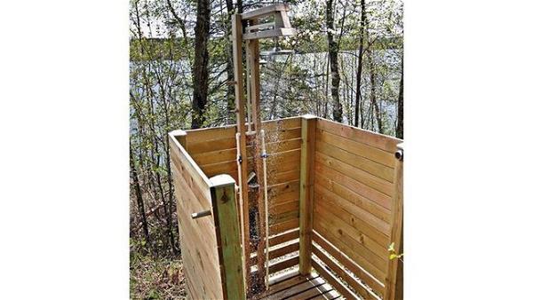 Simple Wood Outdoor Shower