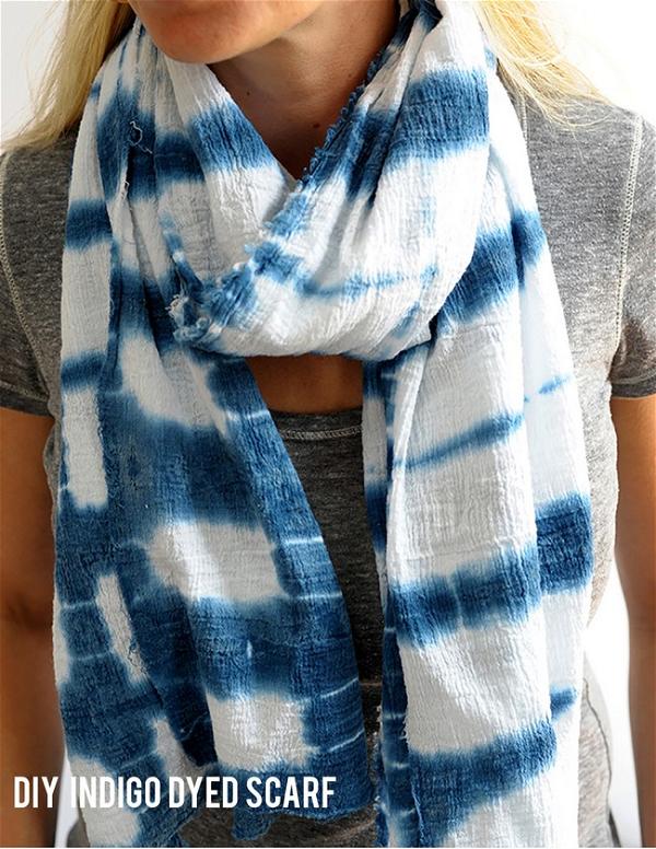 Tie-Dye Indigo Scarf