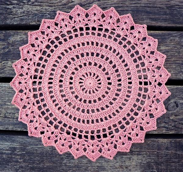 Vintage Pink Doily Placemat