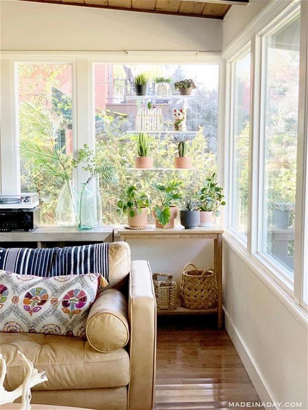 Window Plant Shelves