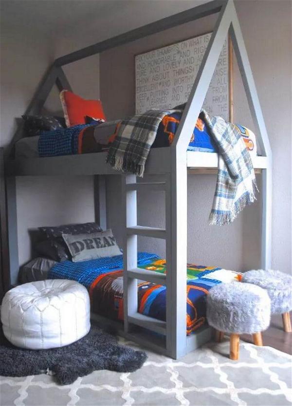 A house bunk bed