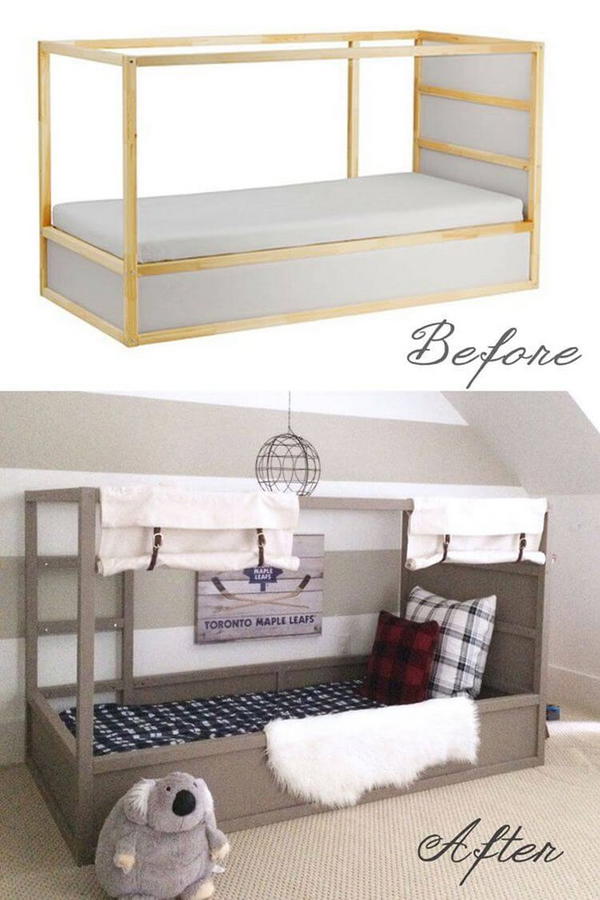 Bed with an Ikea Styled bed