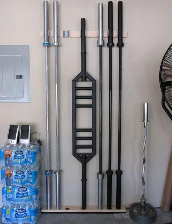 DIY Barbell Rack Bar Storage