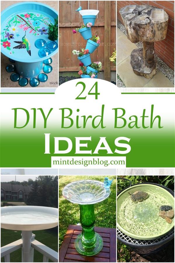 24 DIY Bird Bath Ideas - Mint Design Blog