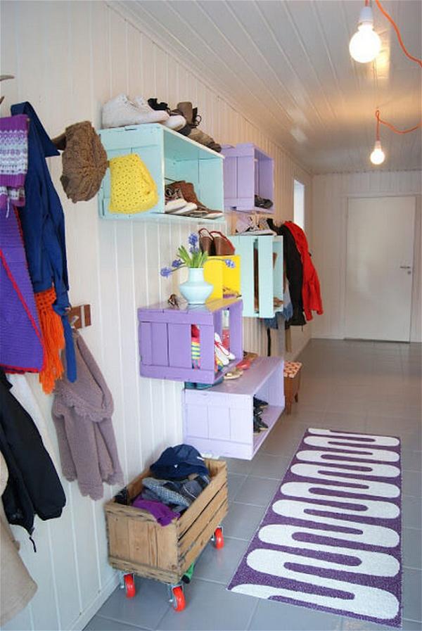 DIY Colorful Mud Room Cubbies