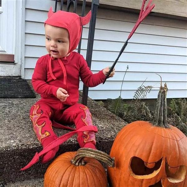 DIY Devil Baby Costume With Horns