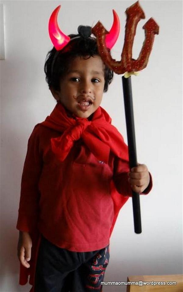 DIY Devil Horns And Costume For Kids