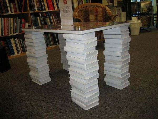 DIY Table Legs Out Of Books