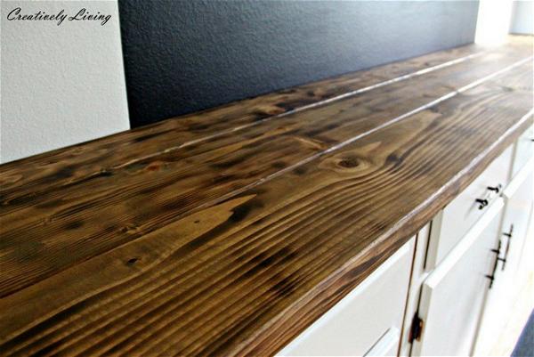 DIY Torched Wood Counter Under $50