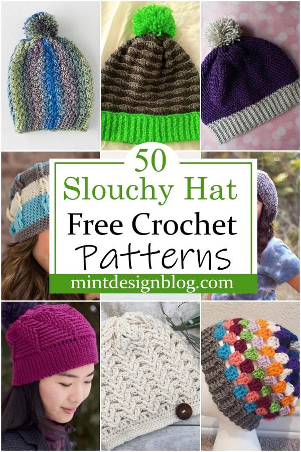 50 Free Crochet Slouchy Hat Patterns ( With Details ) - Mint Design Blog