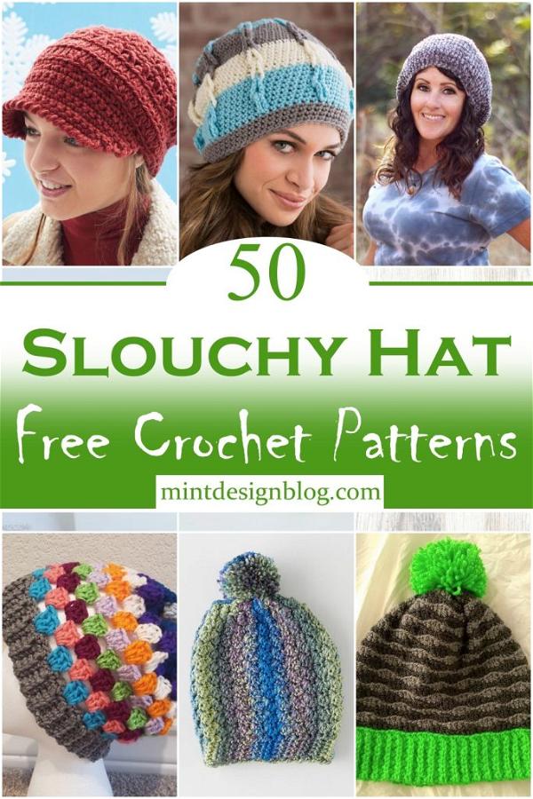 50 Free Crochet Slouchy Hat Patterns ( With Details ) - Mint Design Blog