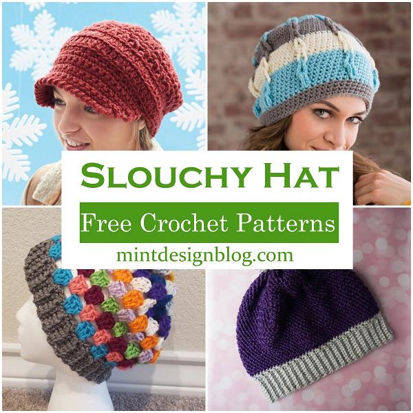 50 Free Crochet Slouchy Hat Patterns ( With Details ) - Mint Design Blog