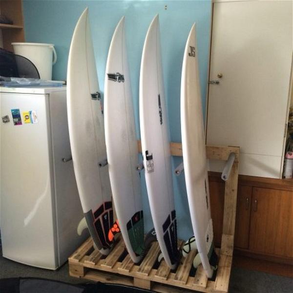 Surfboard Pallet Rack Idea