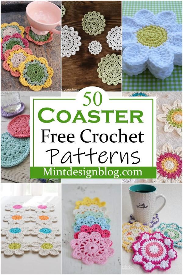 50 Unique Free Crochet Coaster Patterns - Mint Design Blog