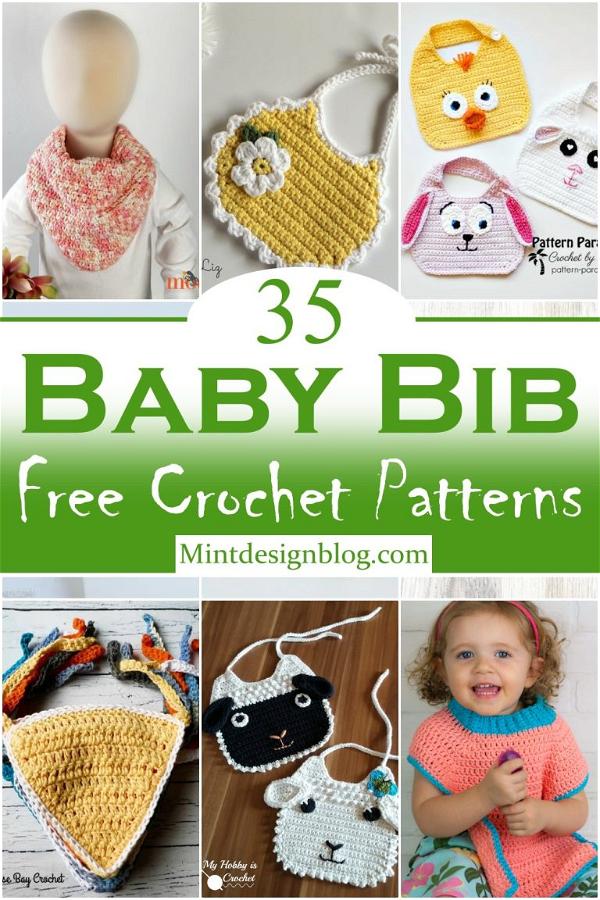 35 Free Crochet Baby Bib Patterns For New Moms - Mint Design Blog