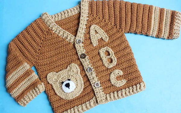 Applique Letters Cardigan Jacket