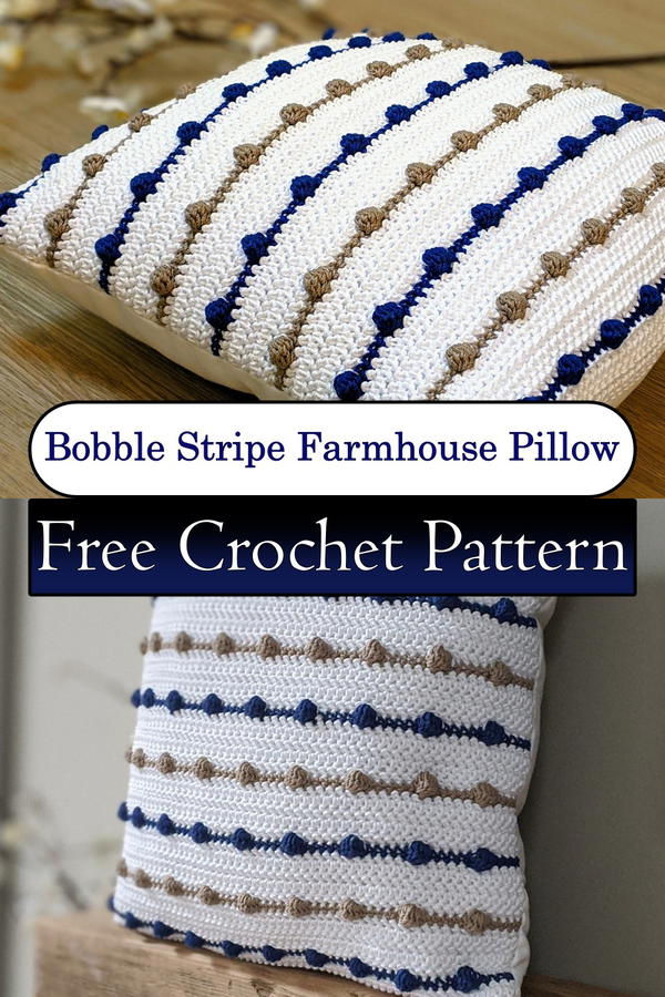 Bobble Stripe Farmhouse Pillow